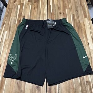 Milwaukee Bucks Shorts Mens 3XLT Black Nike‎ Team Issued Practice NBA NWT